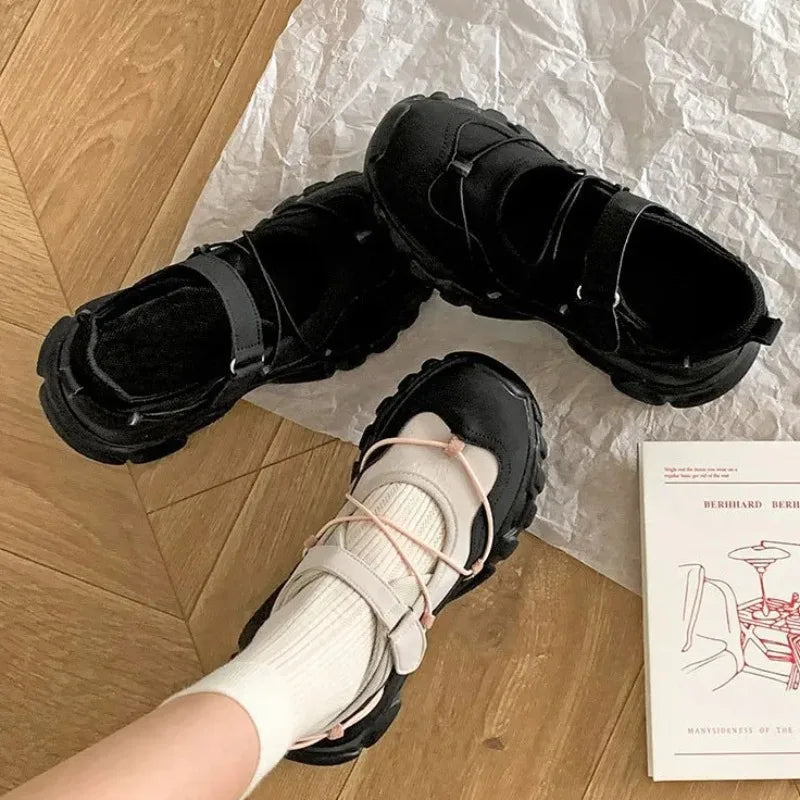 White Platform Casual Sneakers