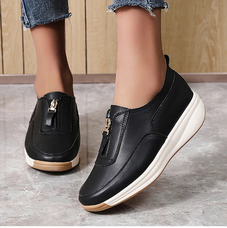 White Casual Flat Sneakers