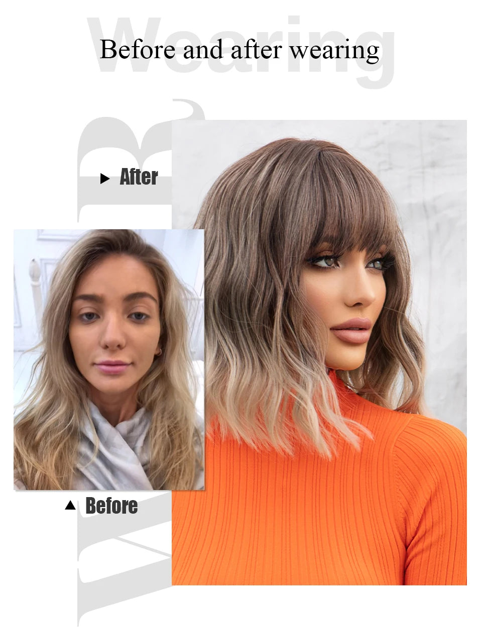 Grey Wavy Bob Wig