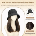 Hat Wig Straight Hair