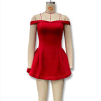 Contrast Ruffle Mini Dress