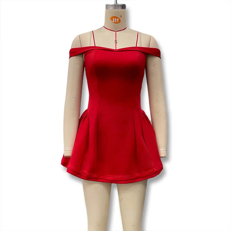 Contrast Ruffle Mini Dress