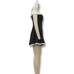Contrast Ruffle Mini Dress