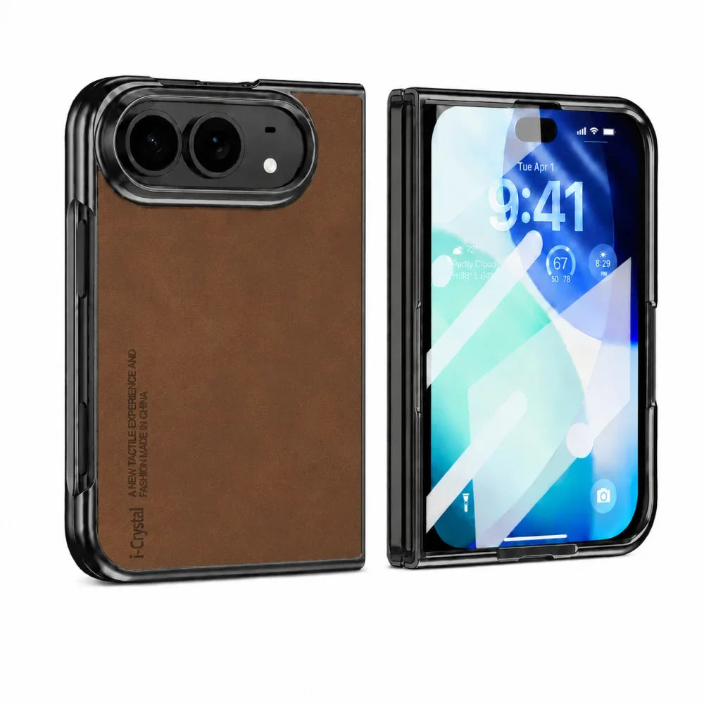 Luxury Matte PU Leather Silicone Phone Case For iPhone Duo