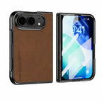 Luxury Matte PU Leather Silicone Phone Case For iPhone Duo