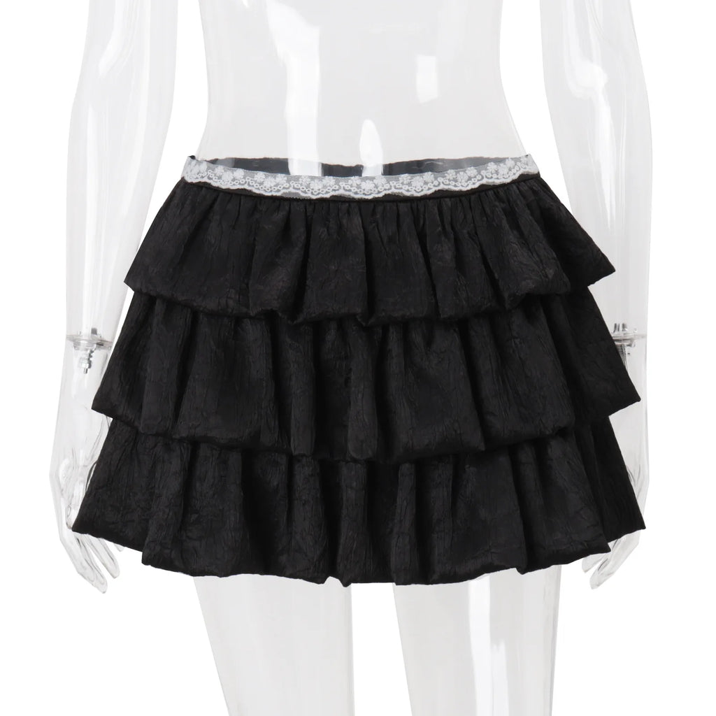 Pleated A-Line Mini Skirt