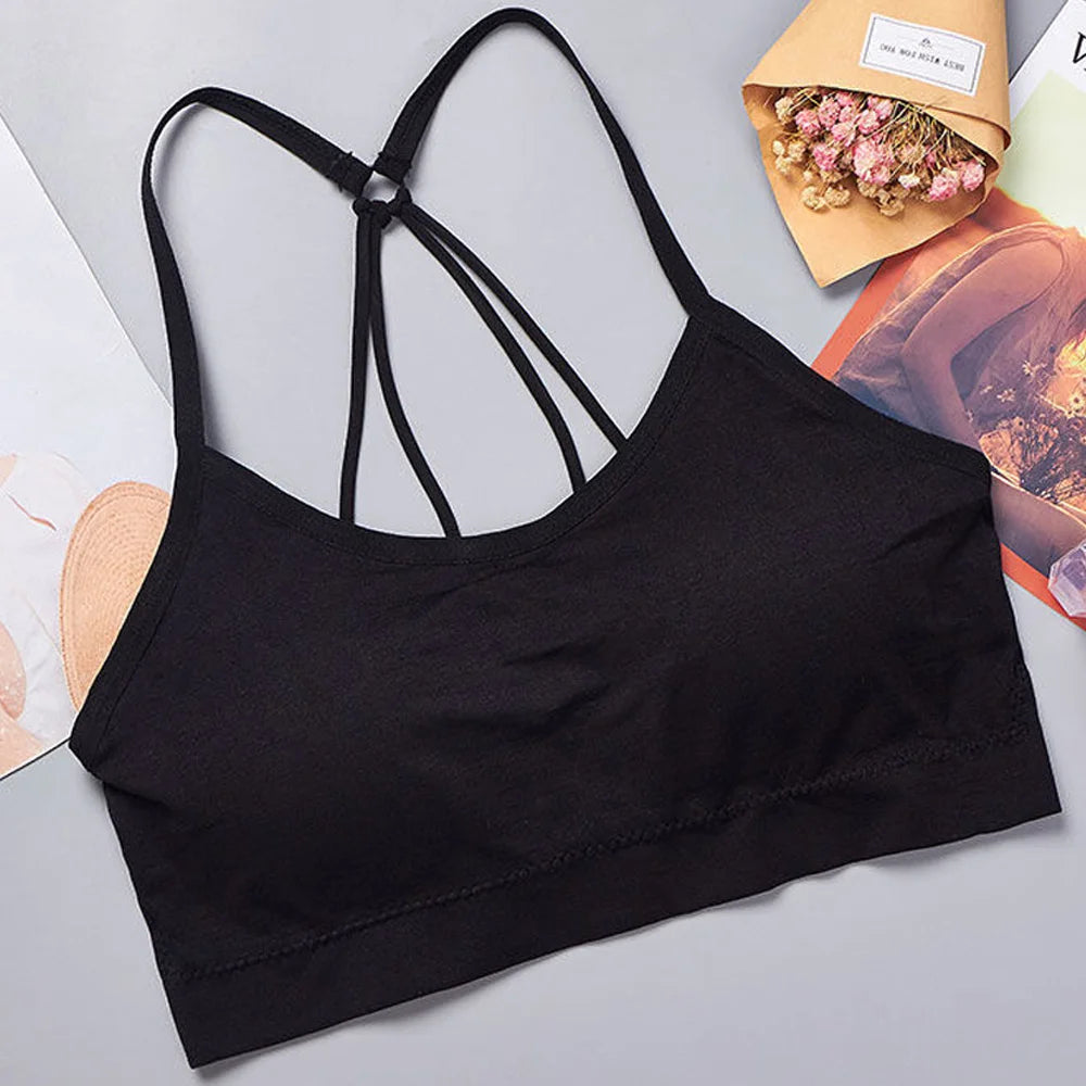 Seamless Wide Strap Sports Crop Top