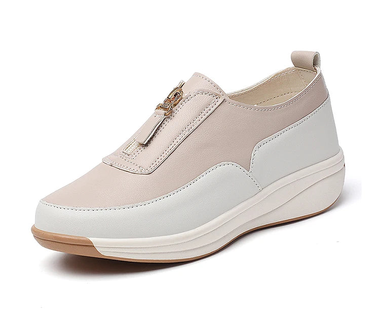 White Casual Flat Sneakers
