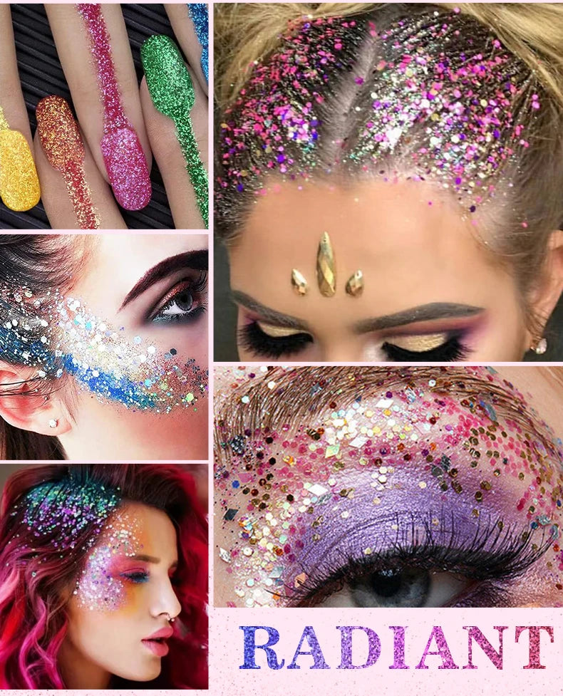 10 Piece Body Glitter Gel Set