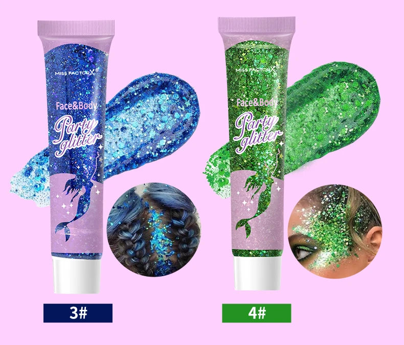 10 Piece Body Glitter Gel Set