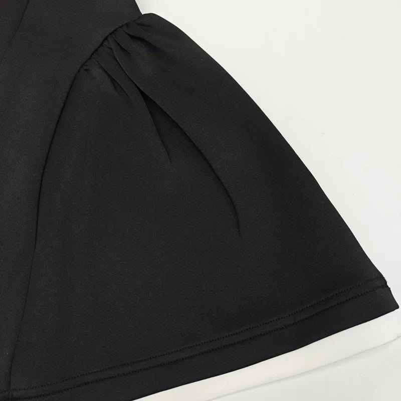 Contrast Ruffle Mini Dress