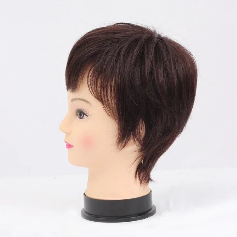 Short Straight Human Hair Wig