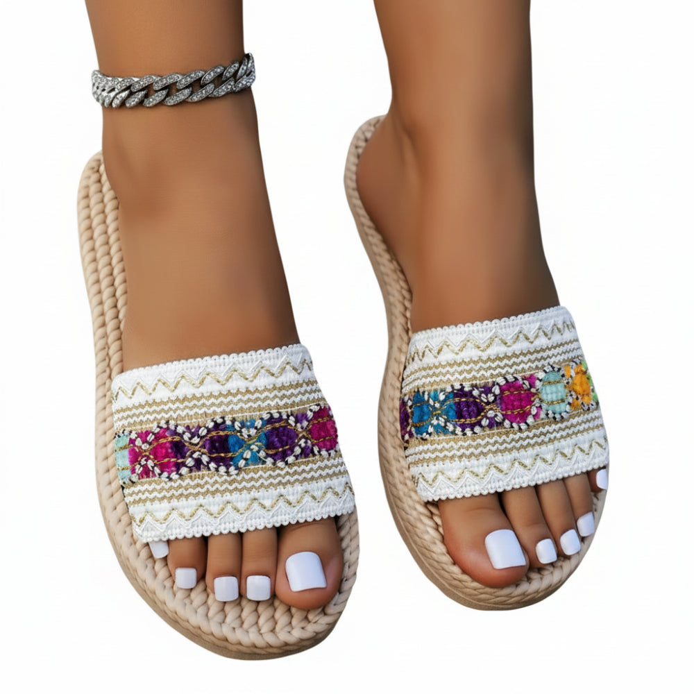 Bohemian Platform Slide Sandals