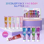 10 Piece Body Glitter Gel Set