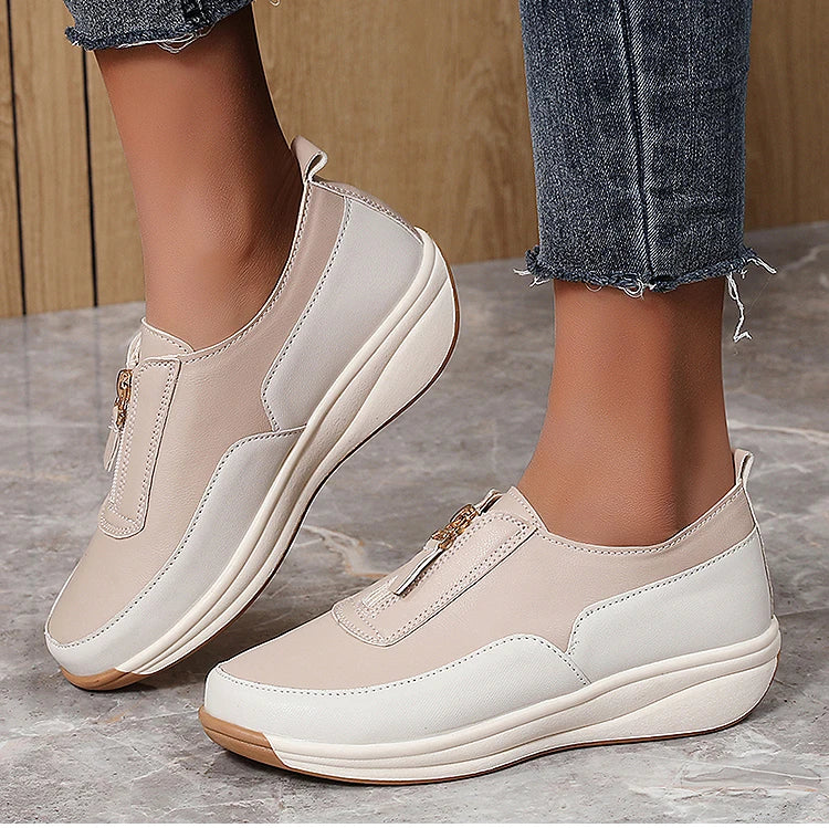 White Casual Flat Sneakers
