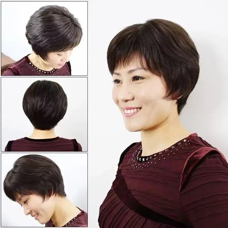 Short Straight Human Hair Wig