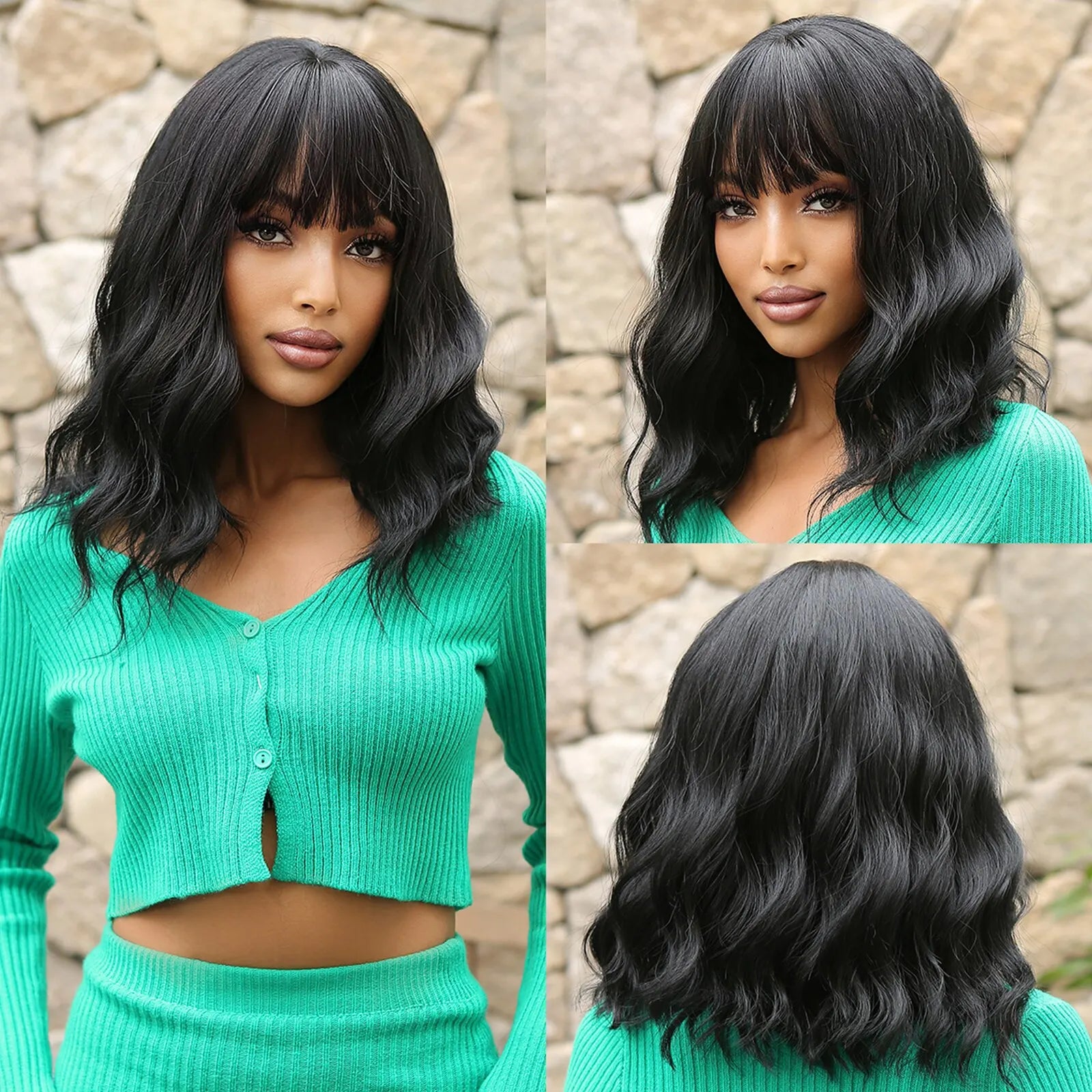Grey Wavy Bob Wig