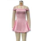 Contrast Ruffle Mini Dress