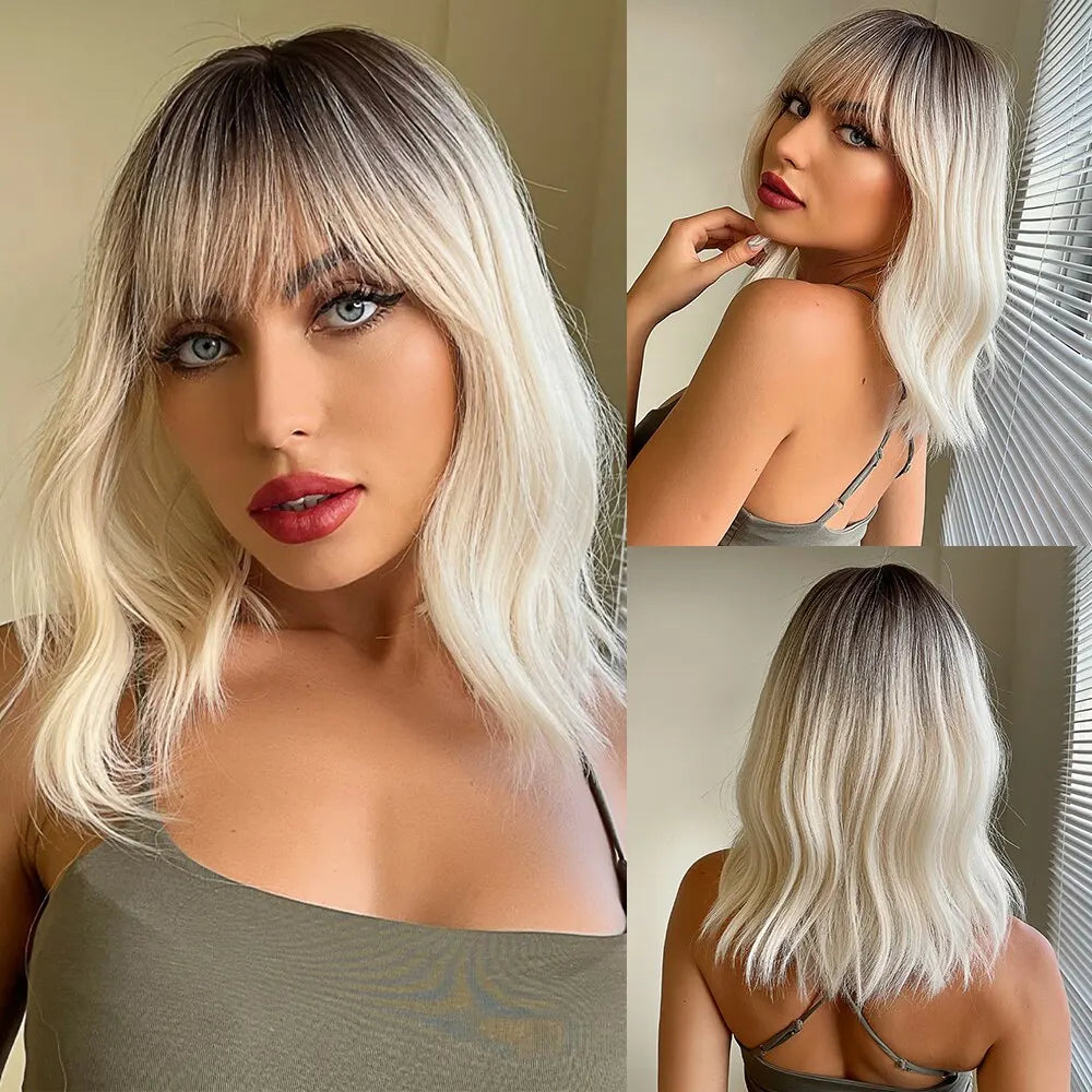 Grey Wavy Bob Wig