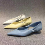 Blue Pointed Toe Low Heel Pumps