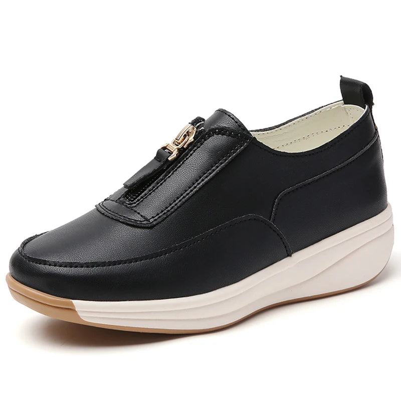White Casual Flat Sneakers