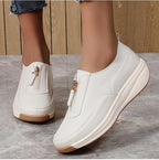 White Casual Flat Sneakers