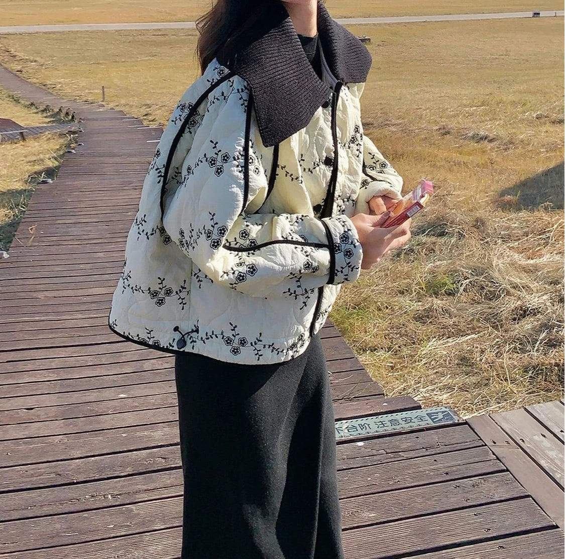 Warm Quilted Zip Jacket