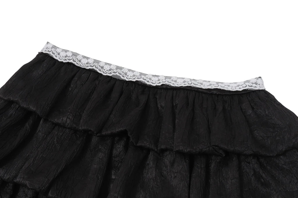 Pleated A-Line Mini Skirt