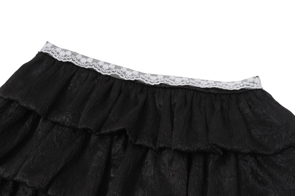 Pleated A-Line Mini Skirt