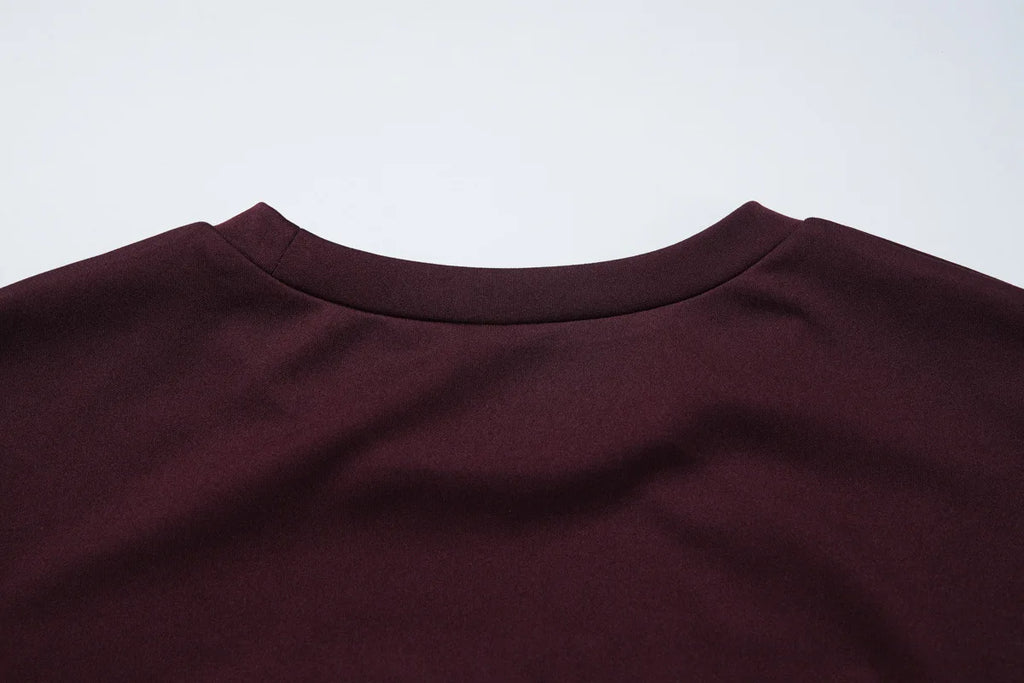Pleated V-Neck Knee Length Dress