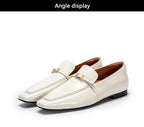 Elegant Square Toe Leather Loafers