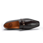 Elegant Square Toe Leather Loafers