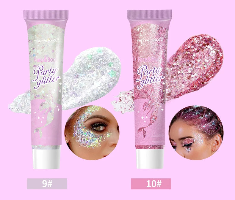 10 Piece Body Glitter Gel Set