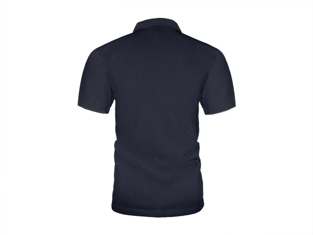 Cool Breeze Men’s Summer Ice Silk Lapel Pocket Polo Shirt