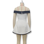 Contrast Ruffle Mini Dress