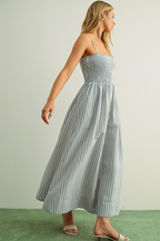 Striped Smocked Maxi Dress