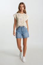 Floral Embroidery Muscle Top