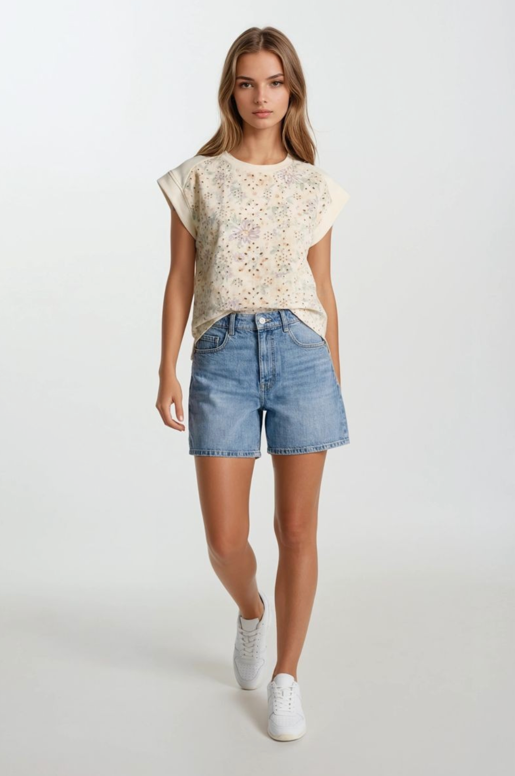 Floral Embroidery Muscle Top