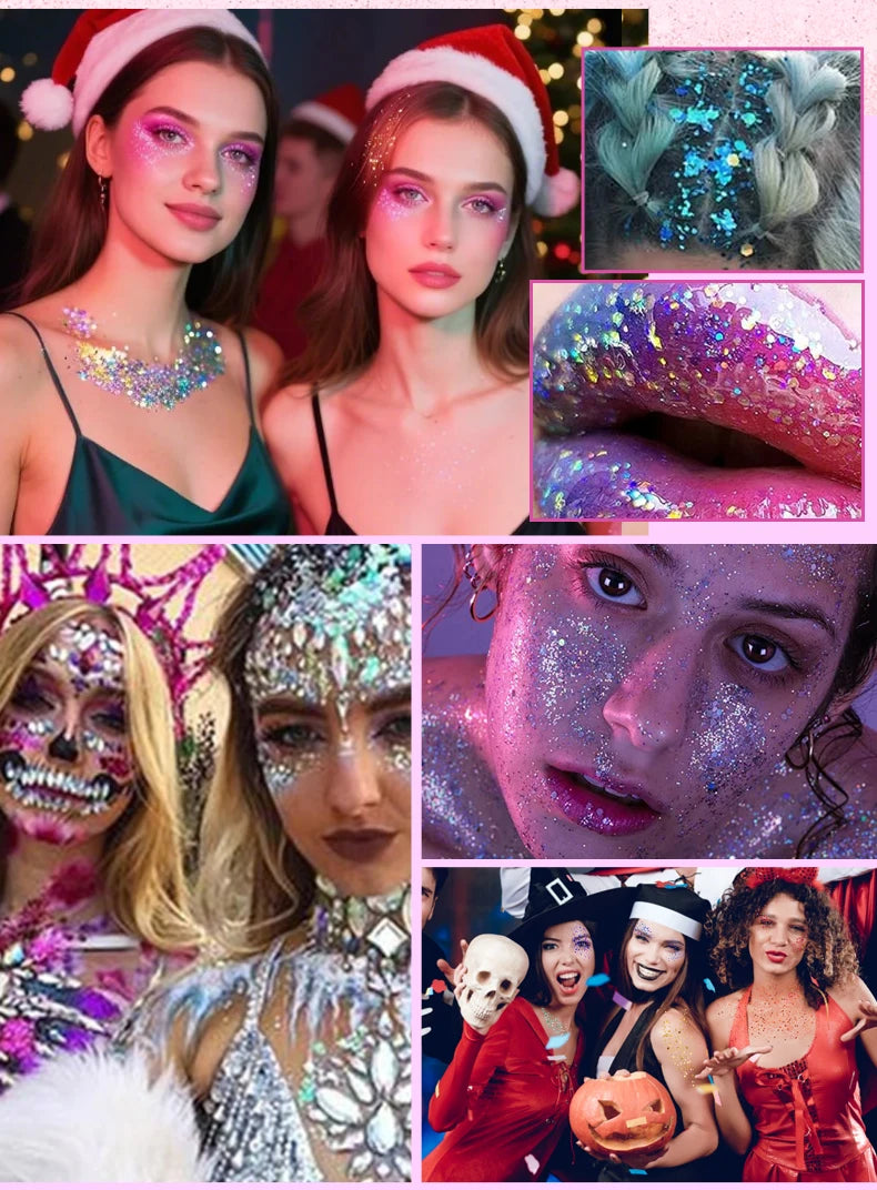 10 Piece Body Glitter Gel Set