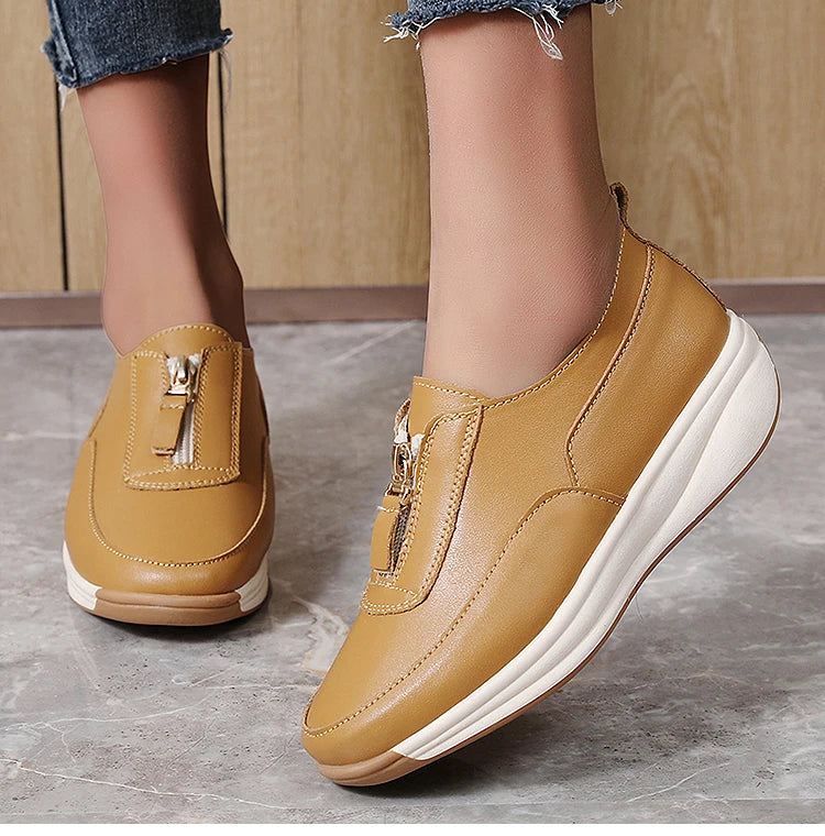 White Casual Flat Sneakers
