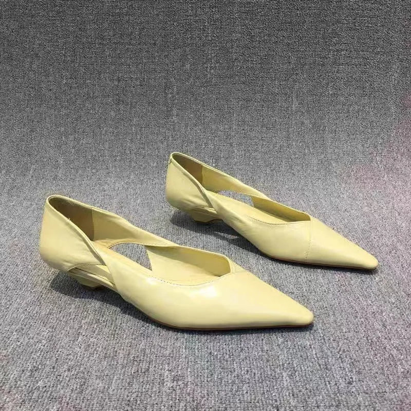 Blue Pointed Toe Low Heel Sandals