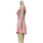 Contrast Ruffle Mini Dress