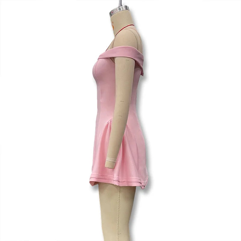 Contrast Ruffle Mini Dress