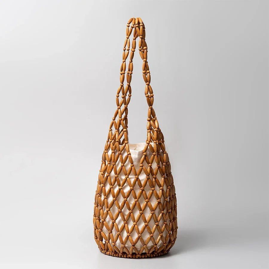 Women's Woven Bucket Shoulder Bag