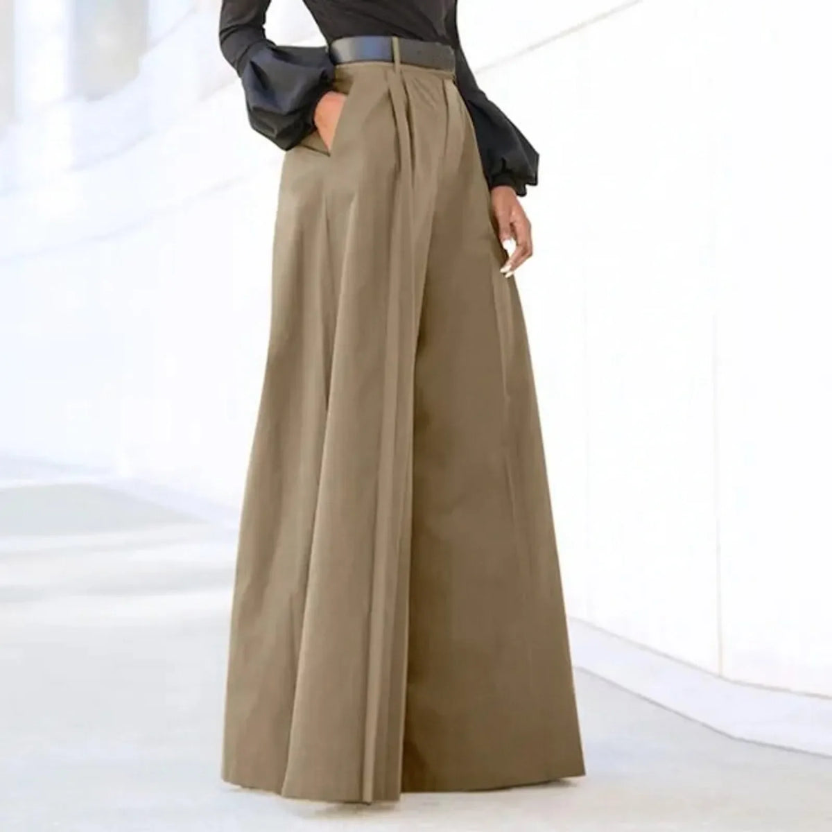 Women’s 2026 Summer Autumn Palazzo Pants - Printed Cropped Cotton Baggy Trousers with Pockets