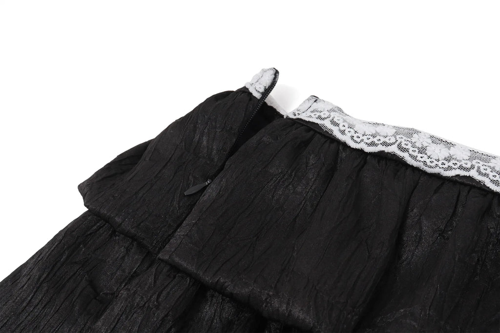 Pleated A-Line Mini Skirt