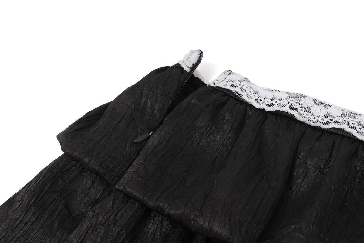 Pleated A-Line Mini Skirt