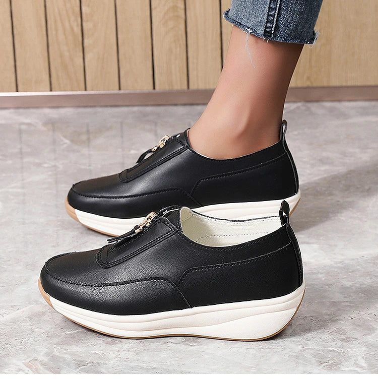 White Casual Flat Sneakers