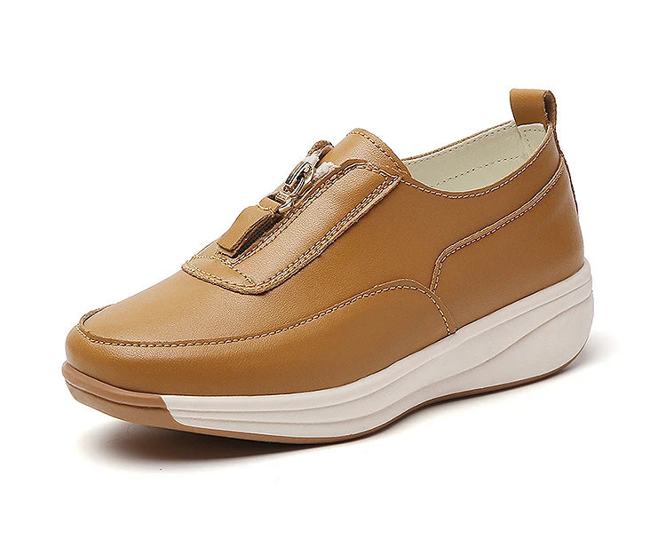 White Casual Flat Sneakers