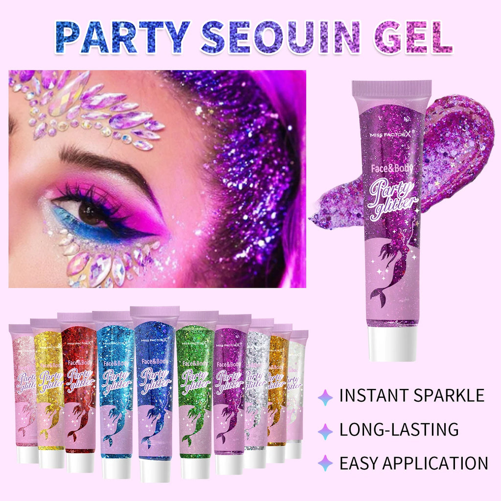 10 Piece Body Glitter Gel Set